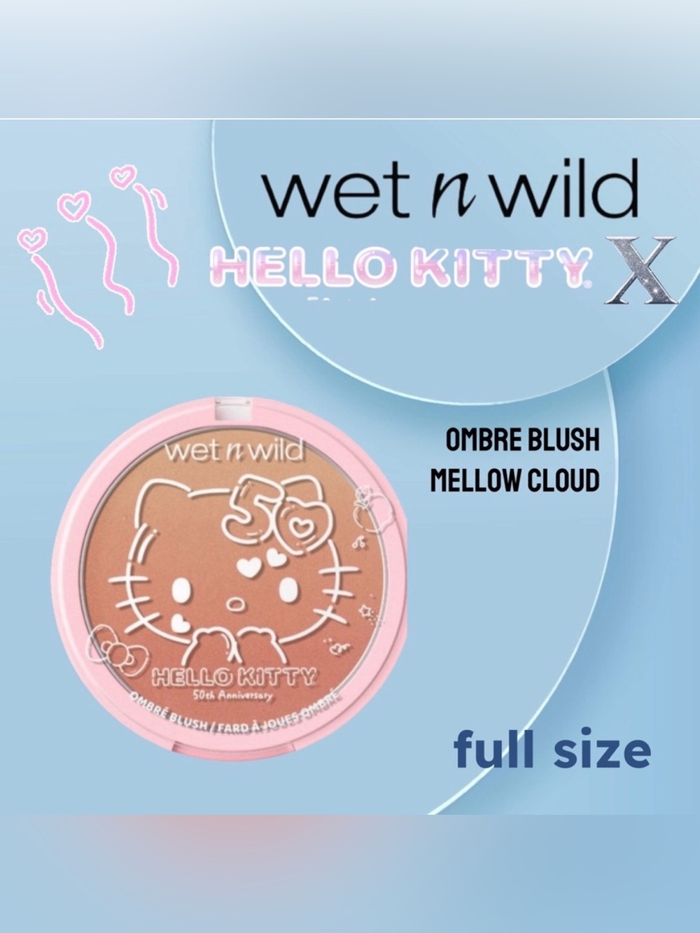 🆕📦NIB WET N WILDx HELLO KITTY |FULL| Radiant Natural Ombre Blush Mellow Cloud